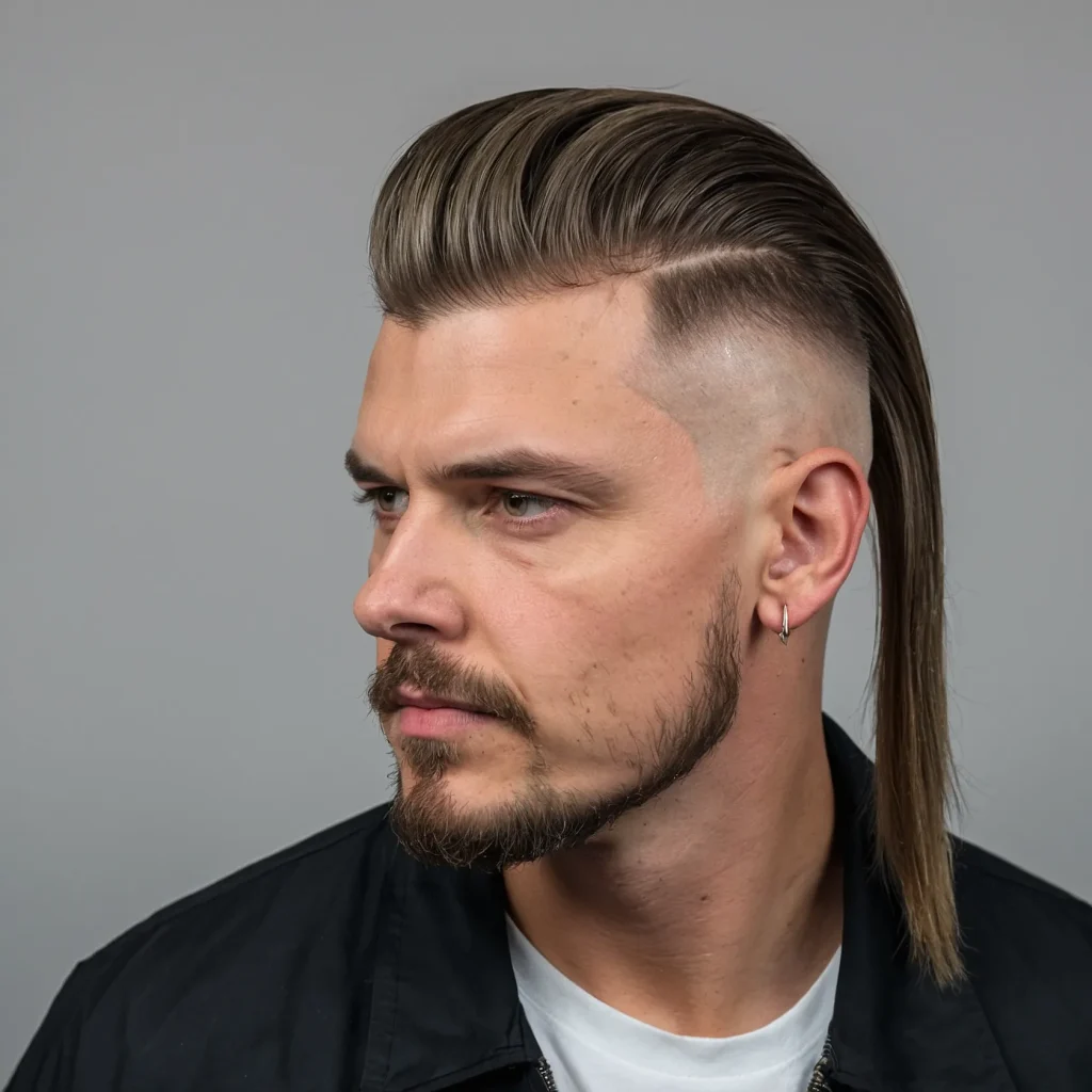 Skin Burst Fade Mulletwhite man with skin 3