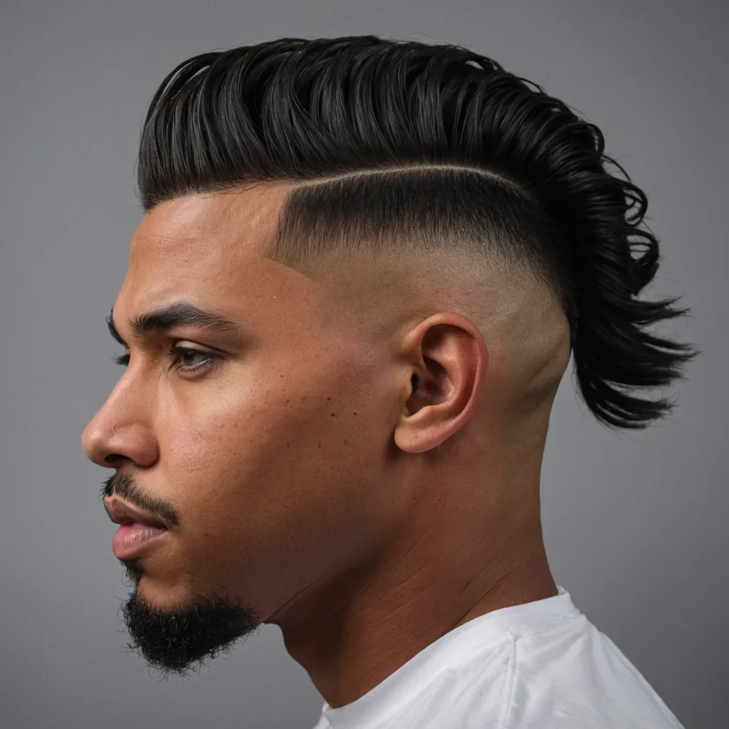Skin Fade Mullet with LineUpPrompt Black men 3