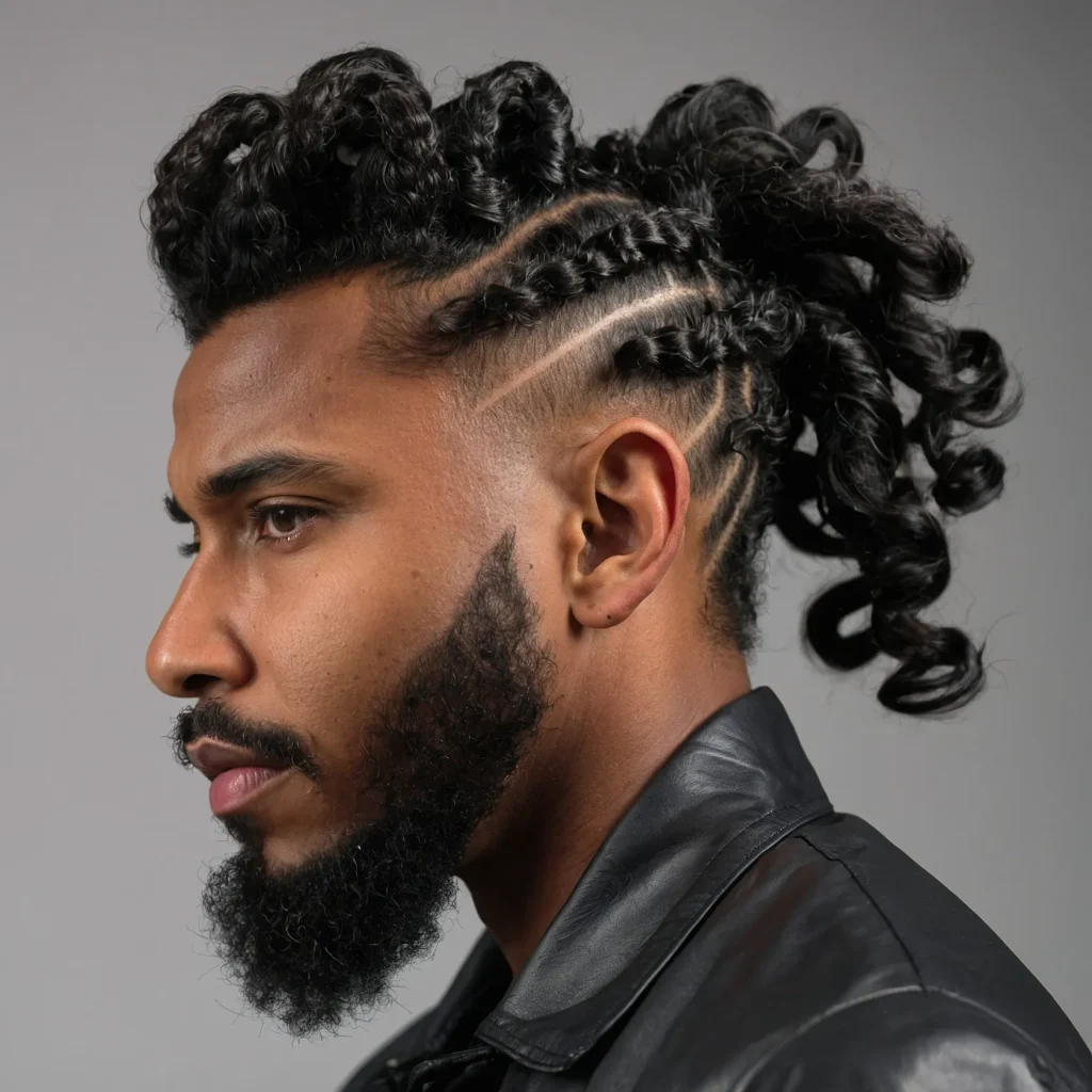 Sponge Twist Burst MulletBlack man with spo 3