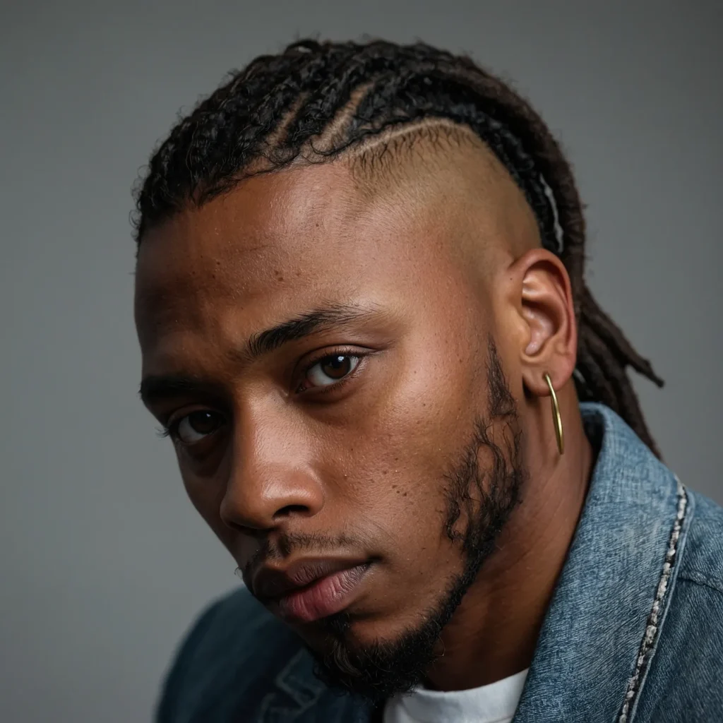 Taper Fade with Dreads or LocsA Black man wit 0