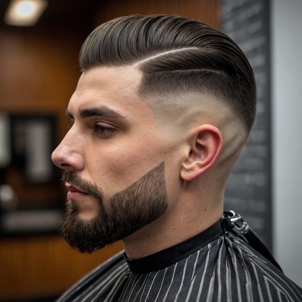 Taper Fade with Hard Partman with taper f 0