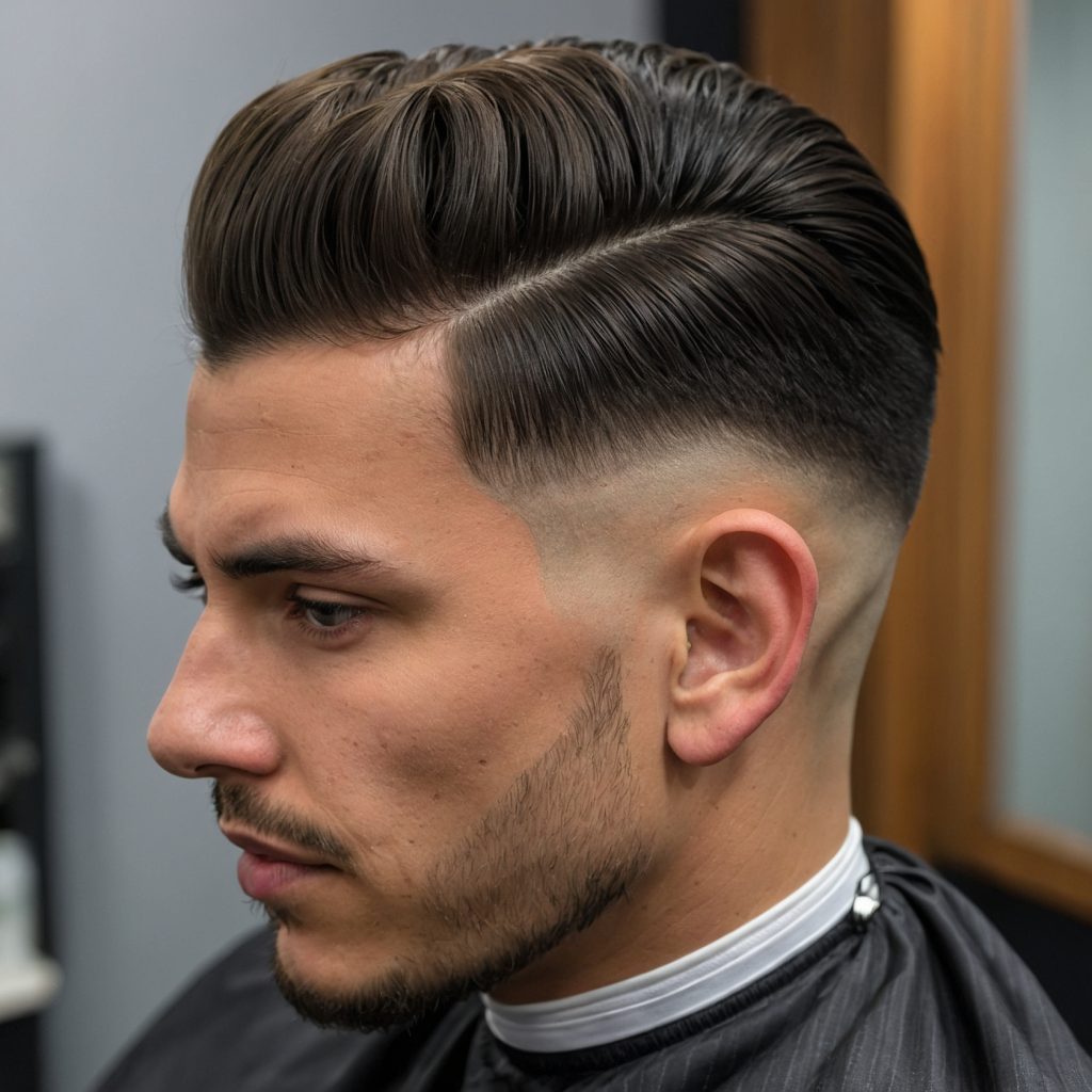 Taper Fade with Pompadourman with volumin 3