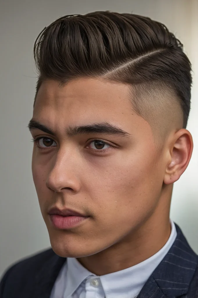 Taper Fade with Side Partboy with soft t0