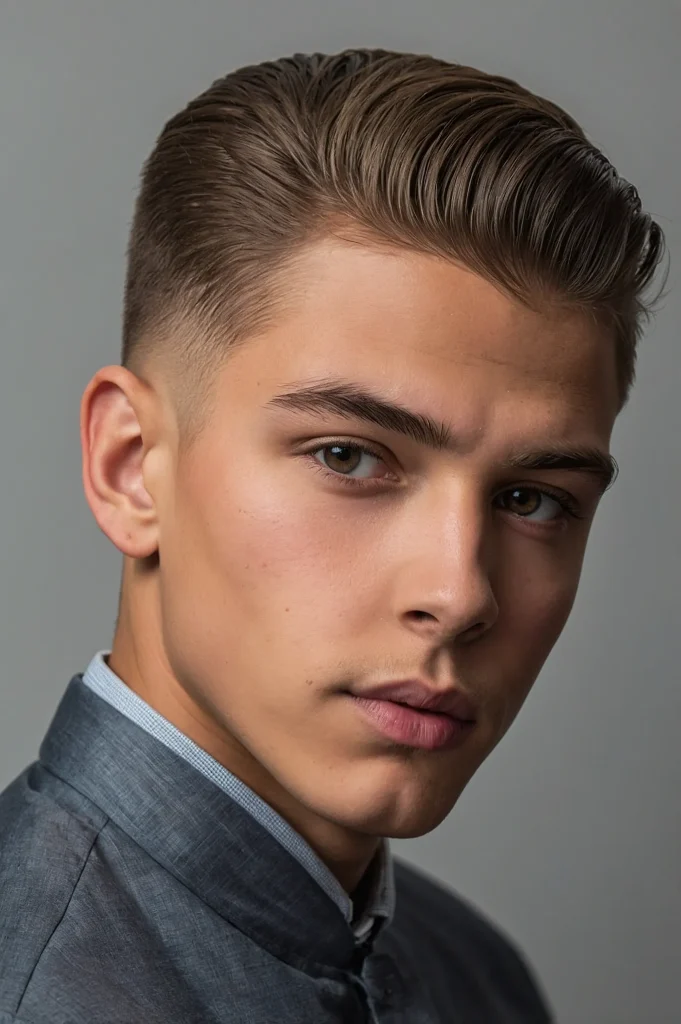Taper Fade with Side Partboy with soft t3