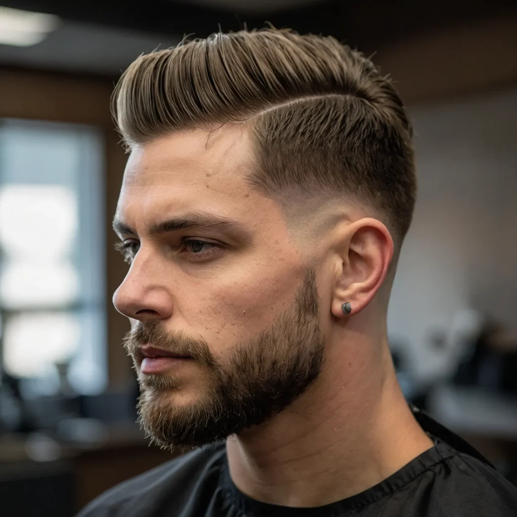 Taper Fade with Side Swept TopTop hair b 0