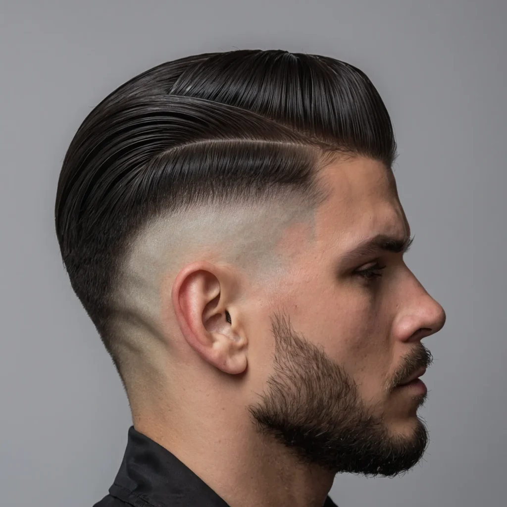 Taper Fade with Slick BackA white man wi 0