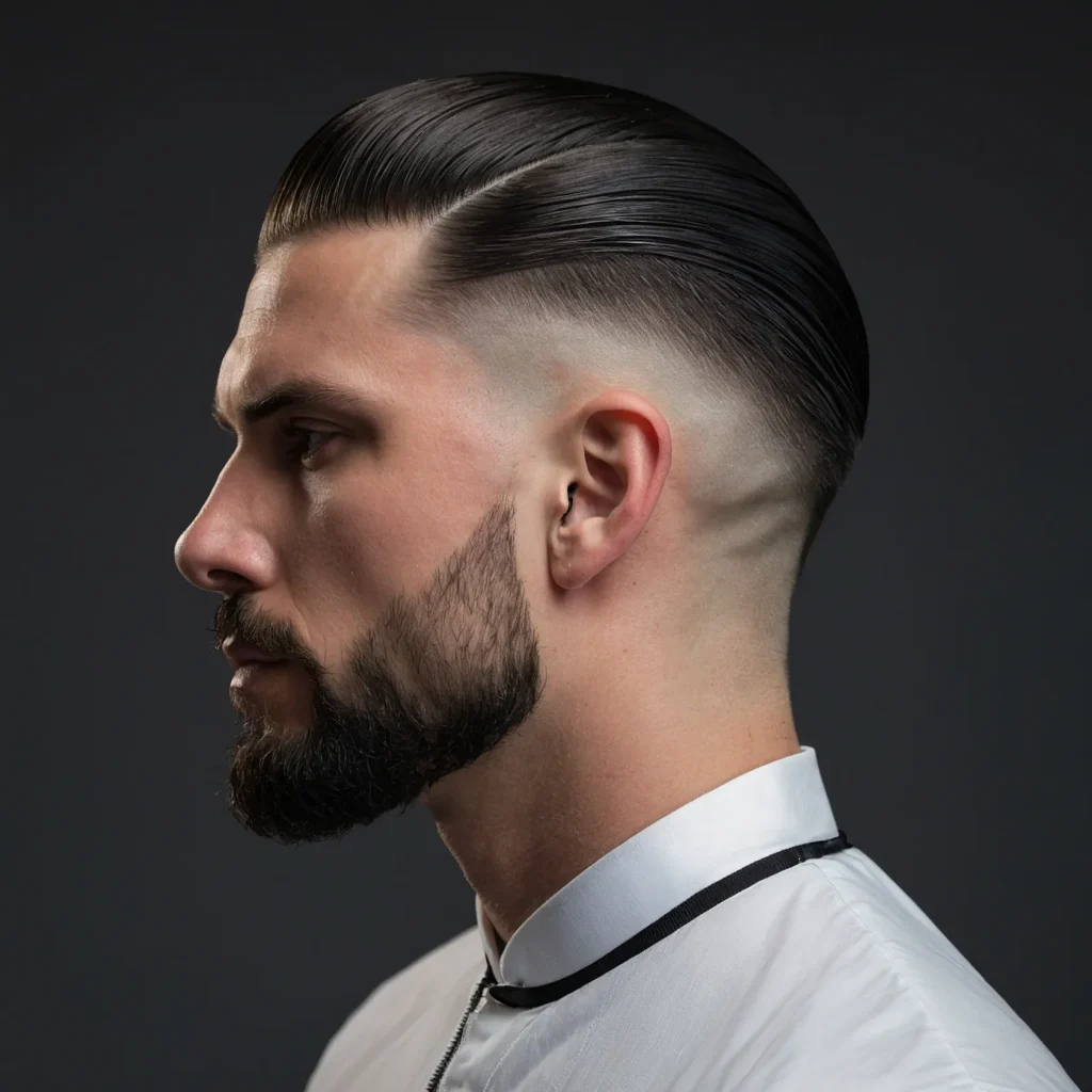 Taper Fade with Slick BackA white man wi 3
