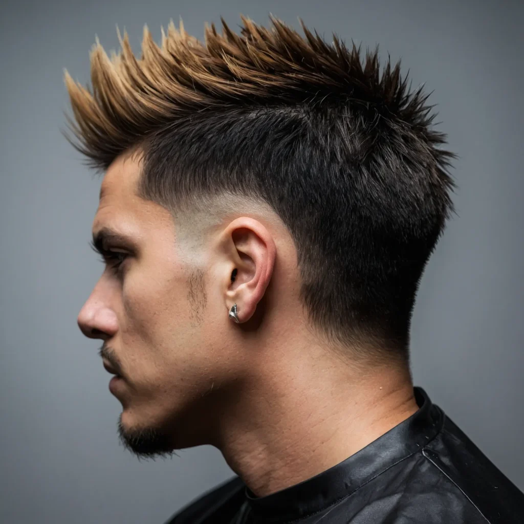 Taper Fade with Spiky HairShort spikes s 0