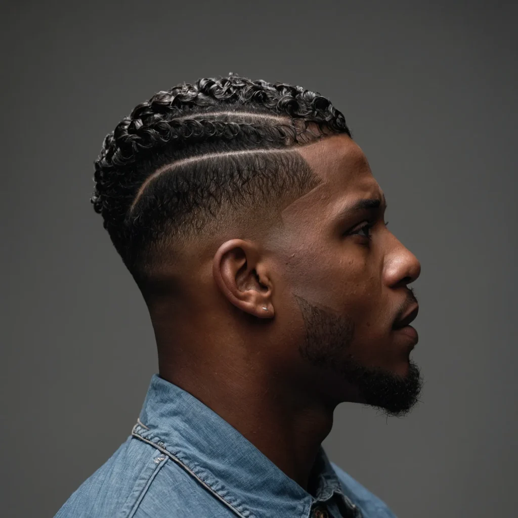 Taper Fade with TwistsA Black man with short 3