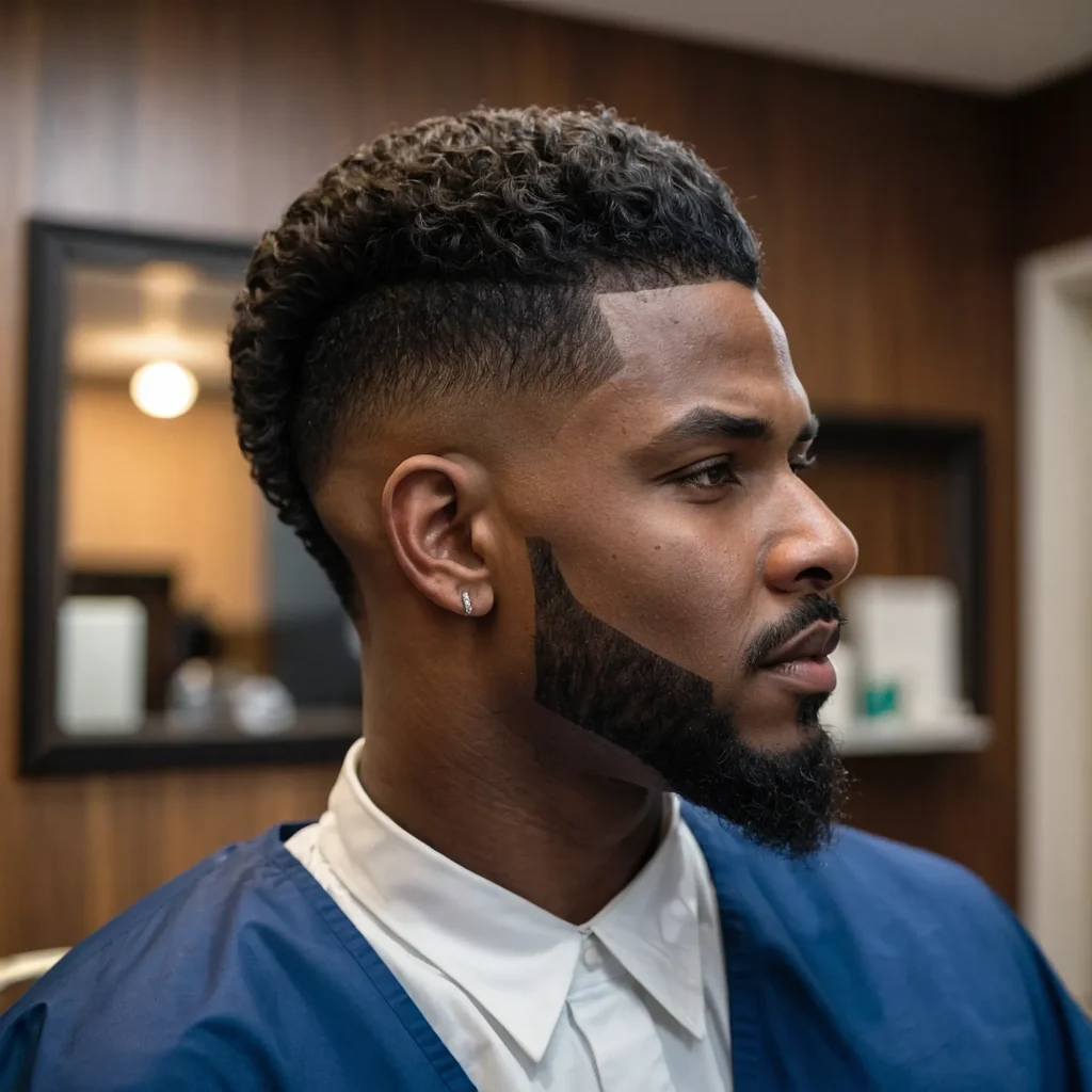 Tapered Burst Fade Mullet with EdgeUpBlack 3