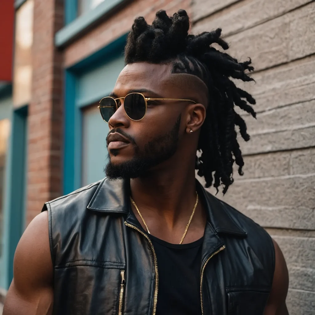 Temple Fade MulletPrompt Black men with templ 0