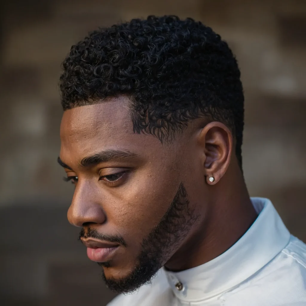 Temple Taper Fade for Black MenA Black man wi 0