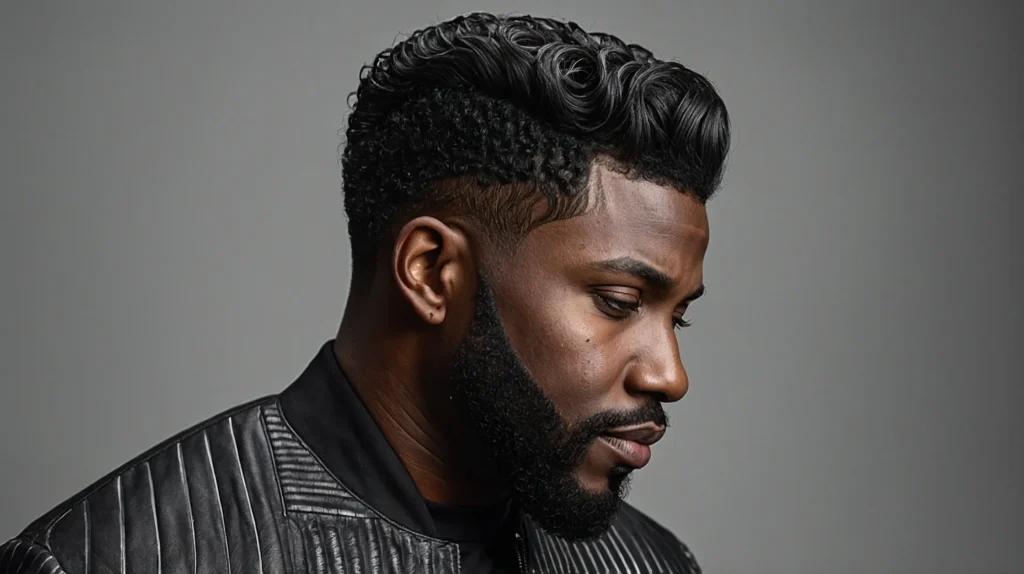 Textured Blowout Taper with Line ArtBlack m 3