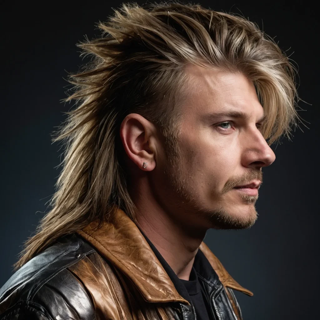 Textured Burst Mullet with Fringewhite man 0