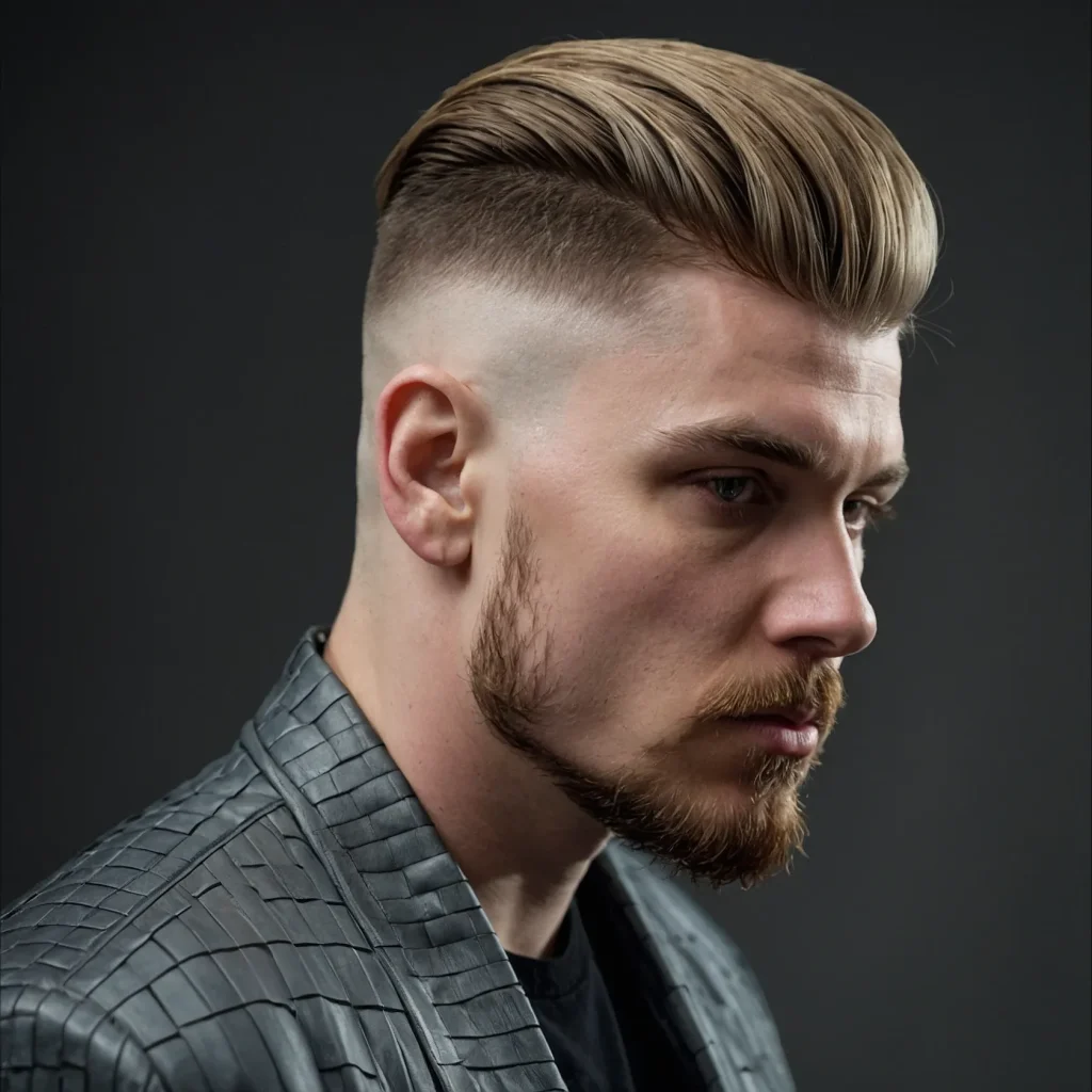 Textured Crop Mullet Fadewhite man with b 0