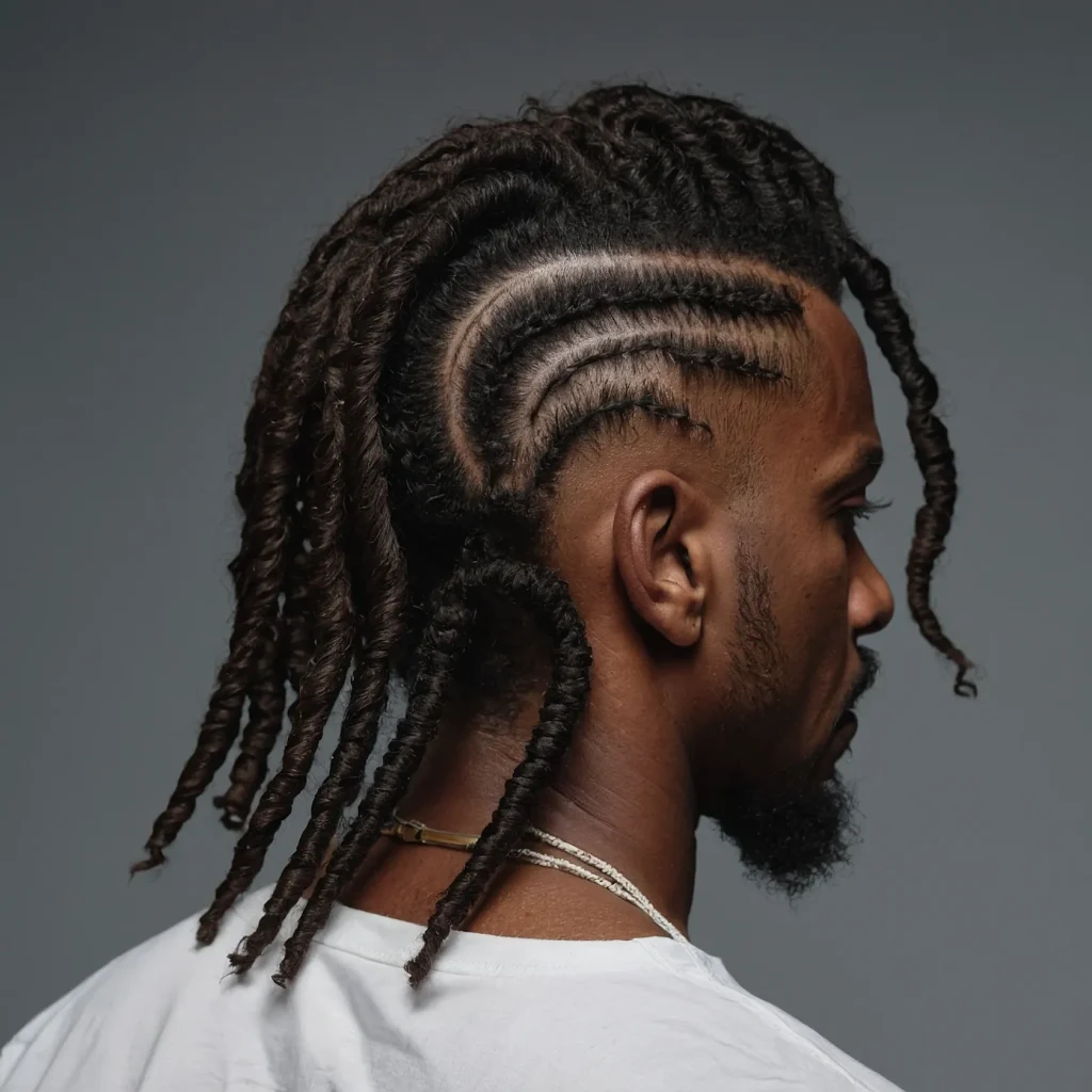 TiedBack Loc Burst MulletBlack man with sho 3