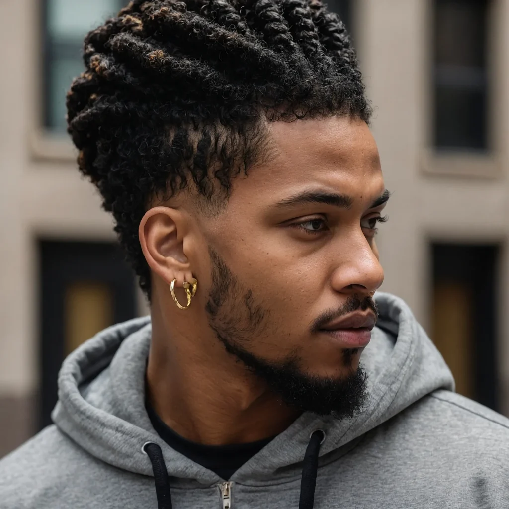 Twists with Low Drop FadePrompt Black man wit 3
