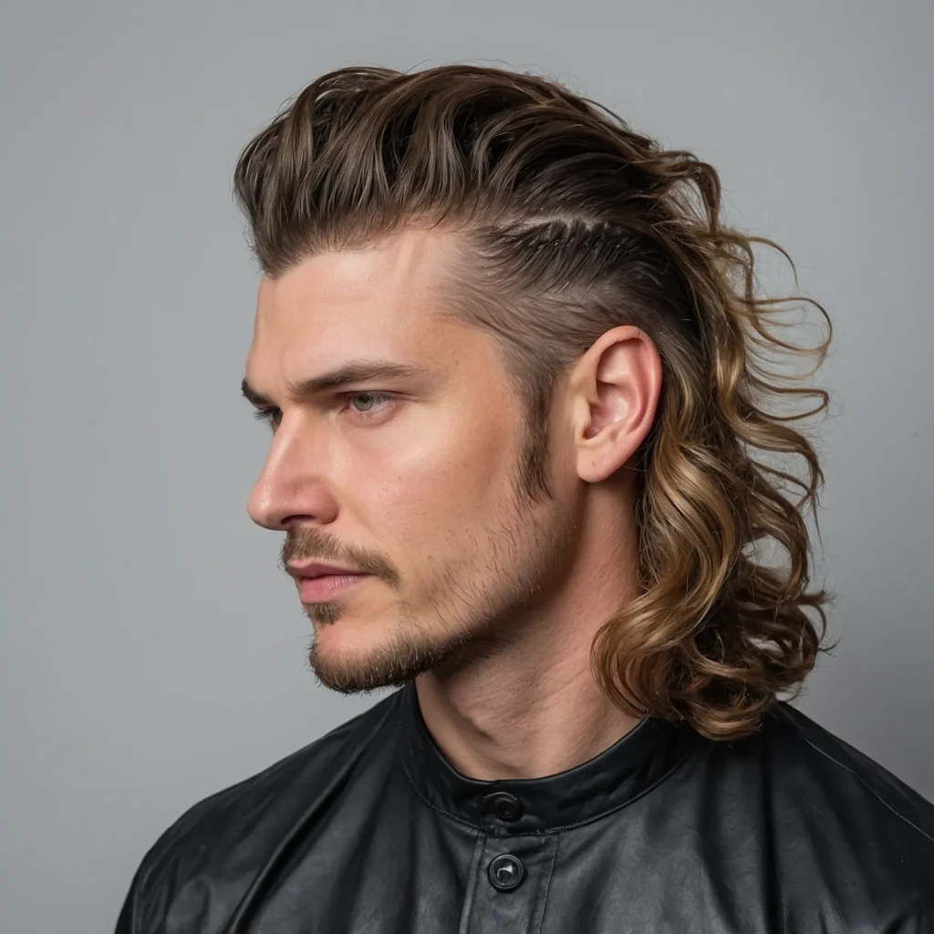 Wavy Burst Fade Mulletwhite man with soft n 3