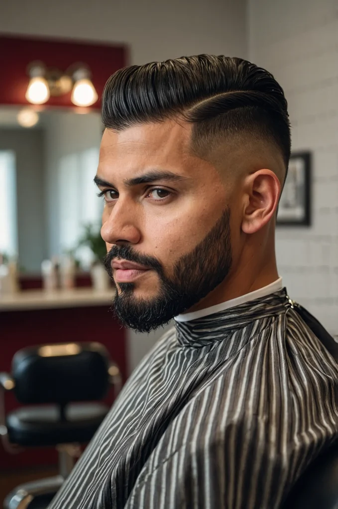 man with low taper fade gradual fade near 0