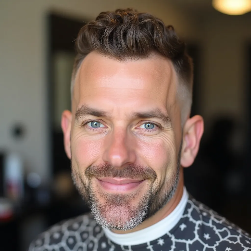 middleaged white man with a strong jawline and gent 0