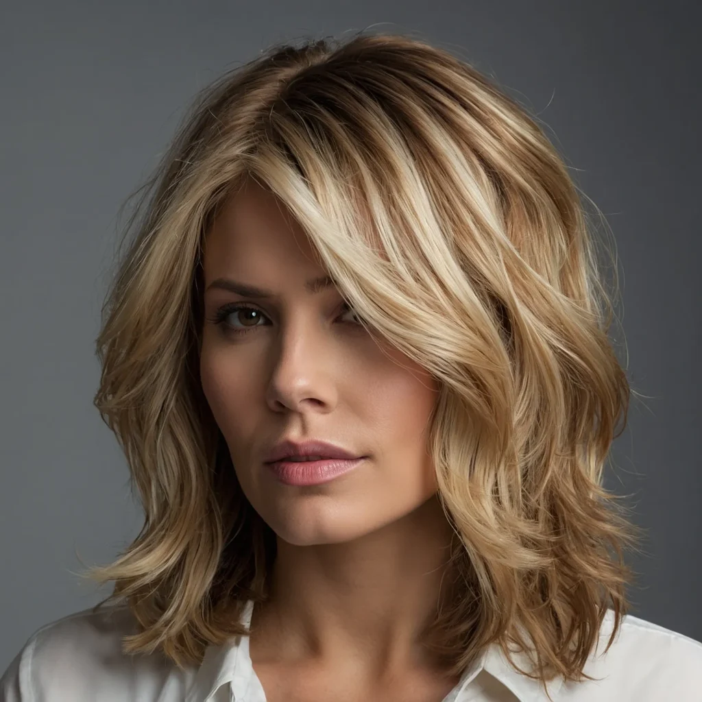 realistic woman with mediumlength layered h 1