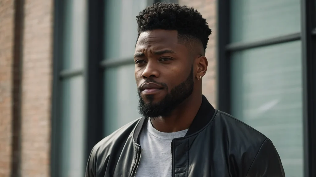 stylish Black man with highvolume blowout 0
