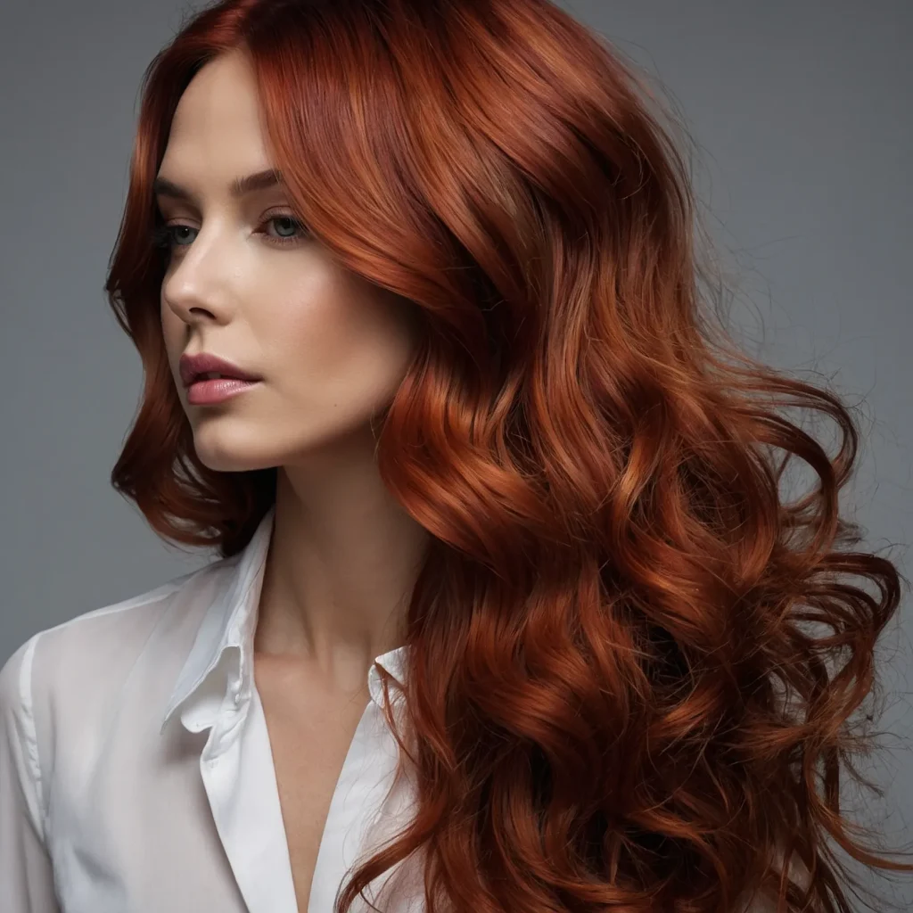 woman with long voluminous hair showcasing 0