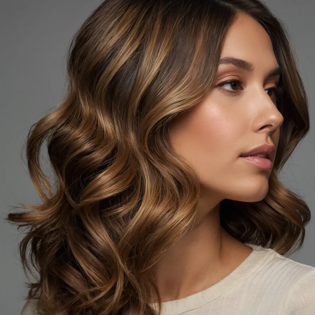 woman with realistic warm brunette revers 1