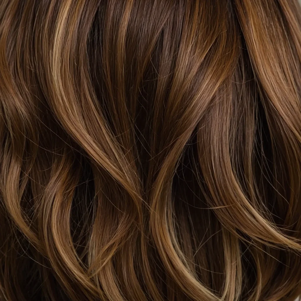 woman with warm dimensional brunette hair 1 1
