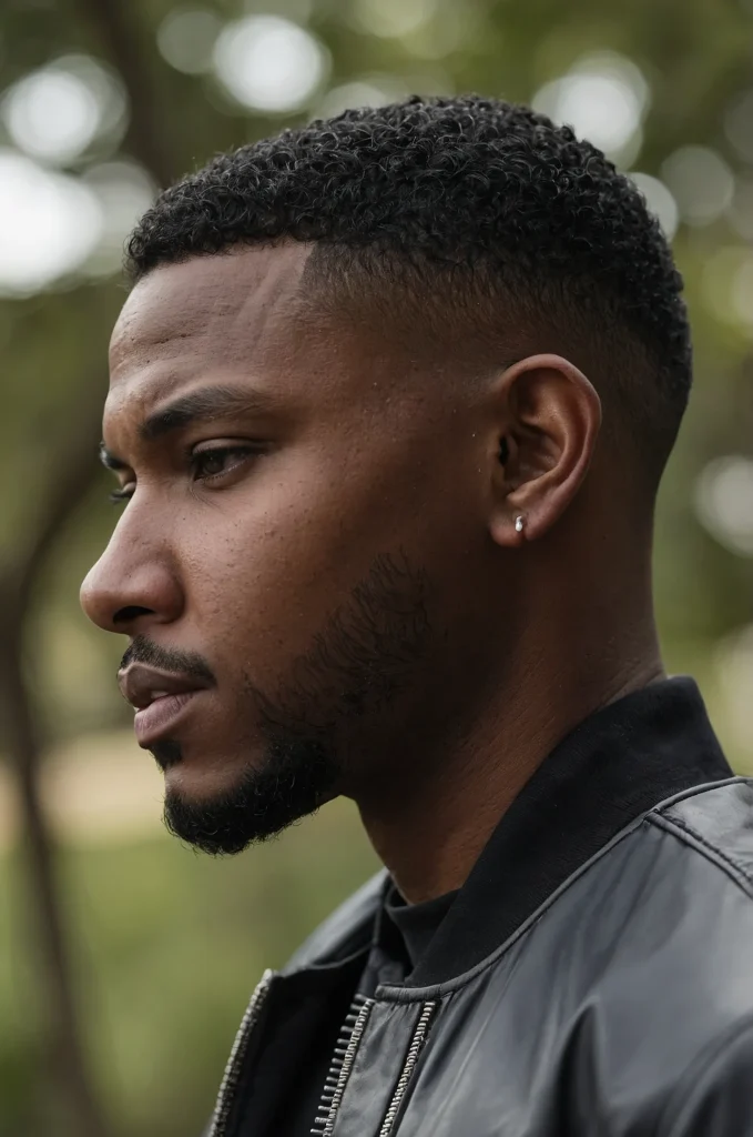 10 Drop Fade Crew CutA Black man with a drop 3