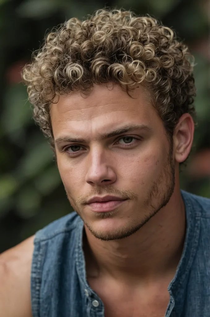 11 Fade with Curly Top White American man wit 2