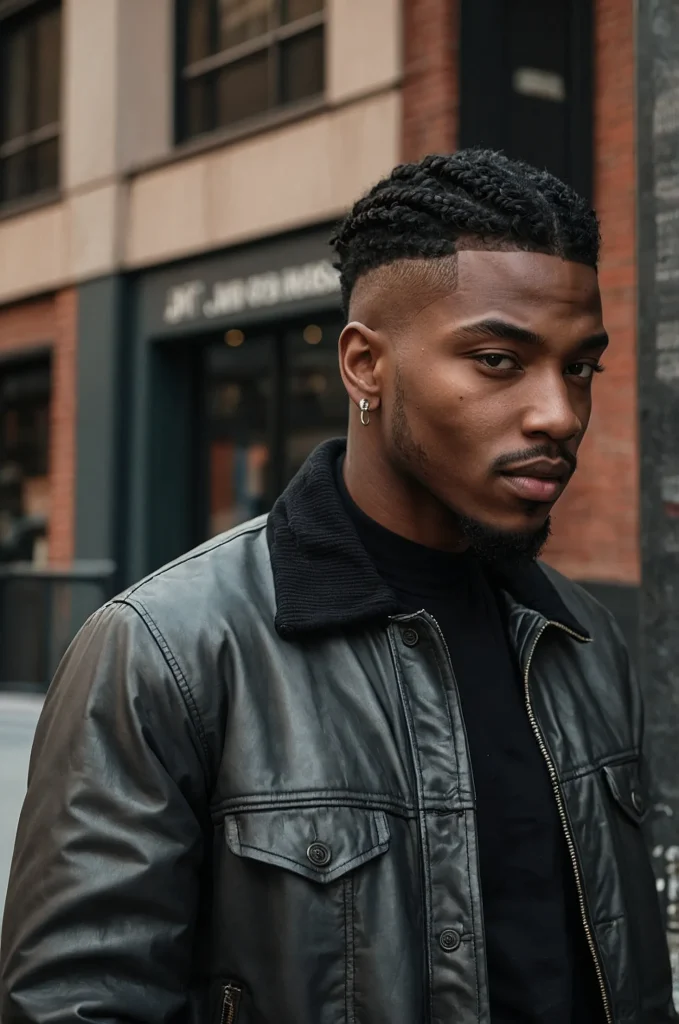 11 Taper with Braids Black man with a taper c 2