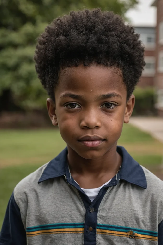 11 Temple Fade AfroA young Black boy with a r 2