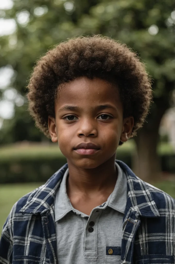 11 Temple Fade AfroA young Black boy with a r 3