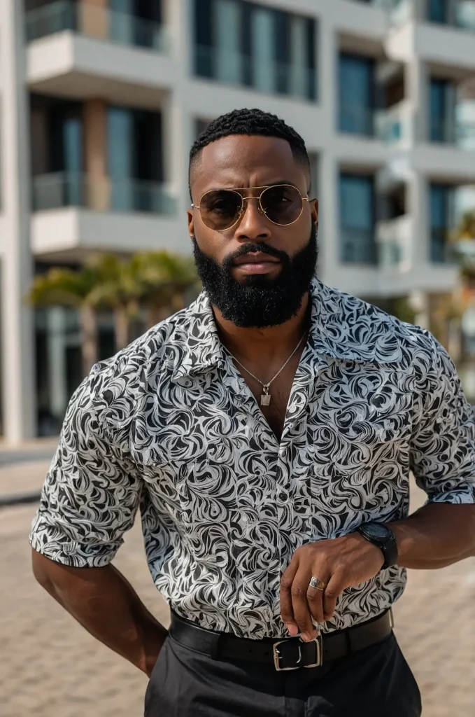 12 360 Waves with BeardA Black man with 360 w 2