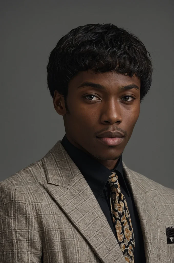 12 SideParted HimeBlack man with a slightly o 2