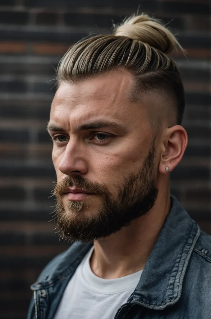 12 Top Knot with FadeA White American man wit 1