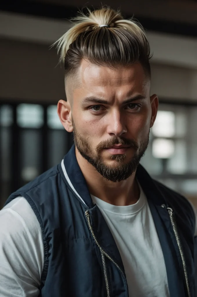 12 Top Knot with FadeA White American man wit 3