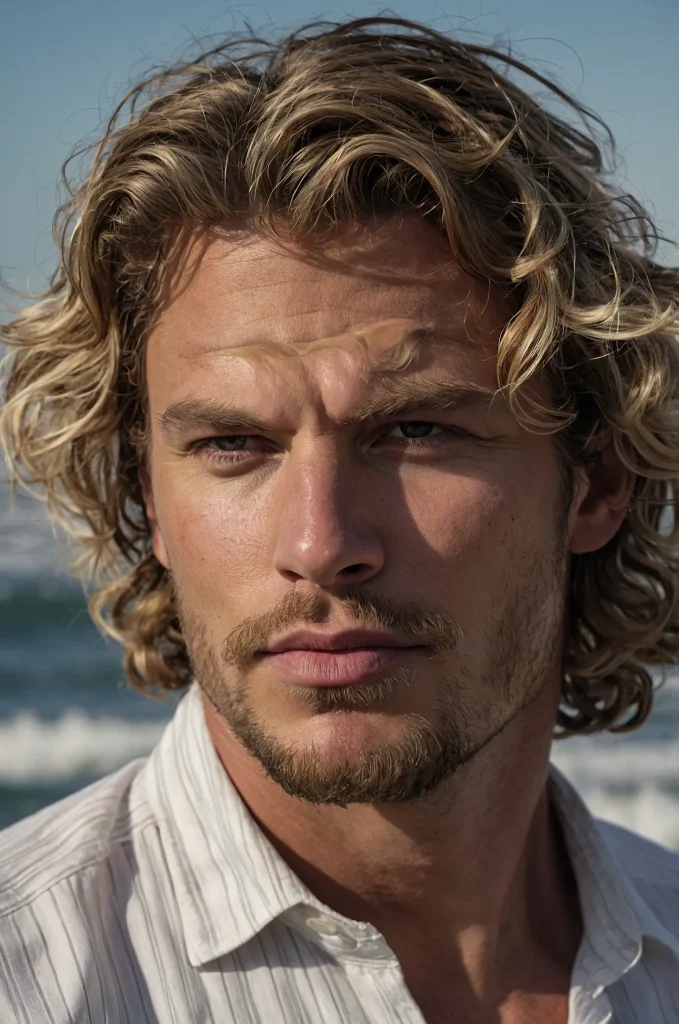 12 Wavy Bull CutA realistic portrait of a Whi 0