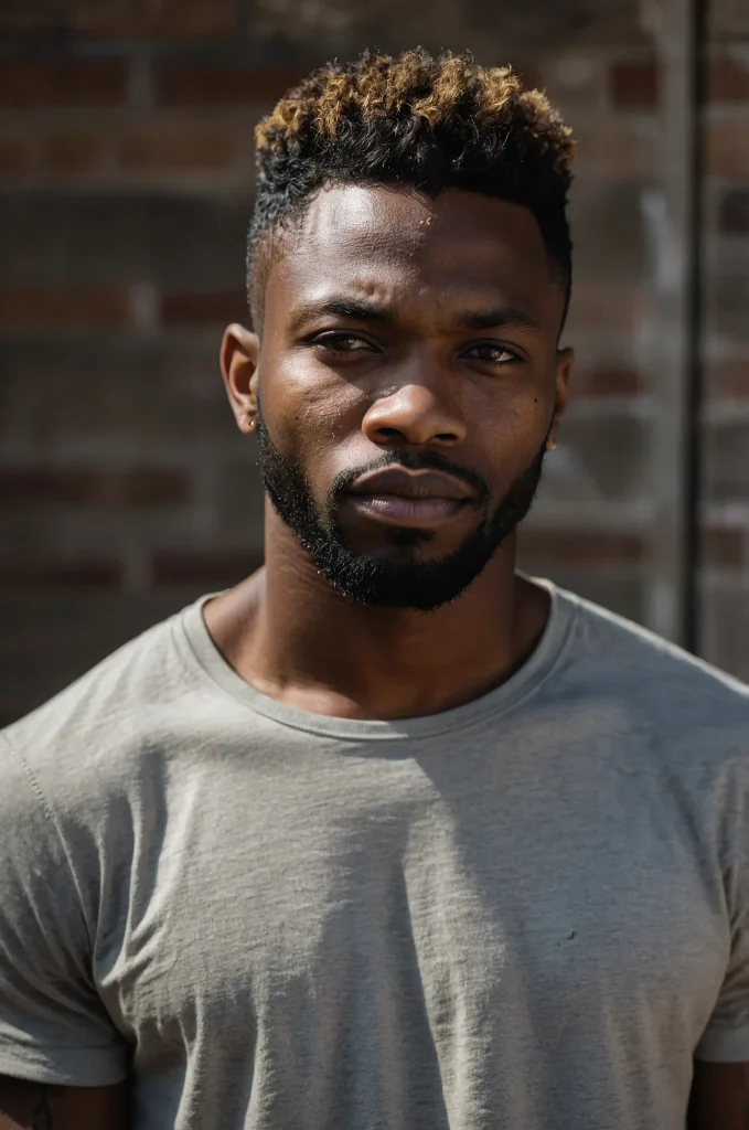 15 TwoTone Shag CutRealistic portrait of a Bl 2