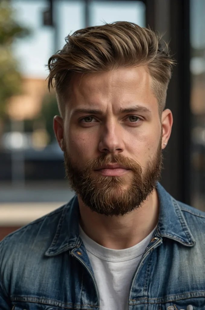 16 Undercut with BeardRealistic portrait of a 2