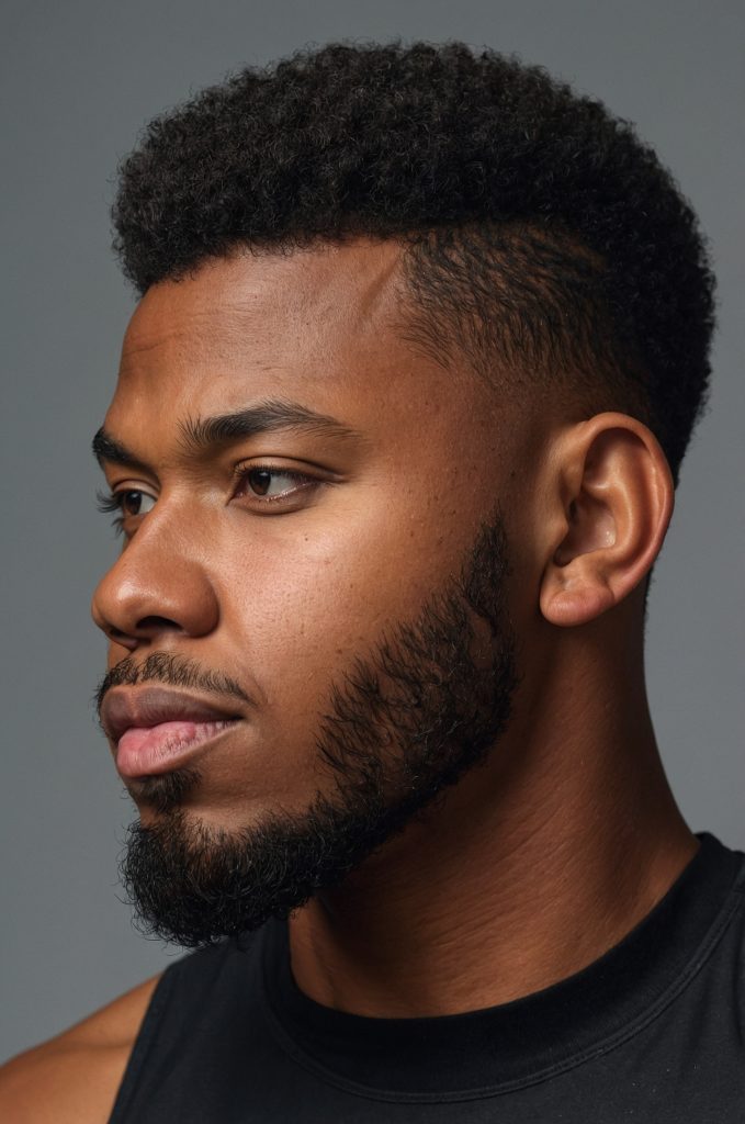 18 Afro UndercutA realistic portrait of a Bla 1