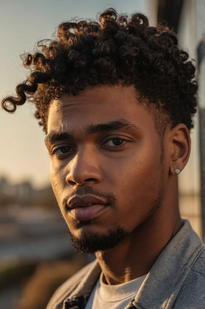 18 Curly High TopA Black man with a curly hig 3