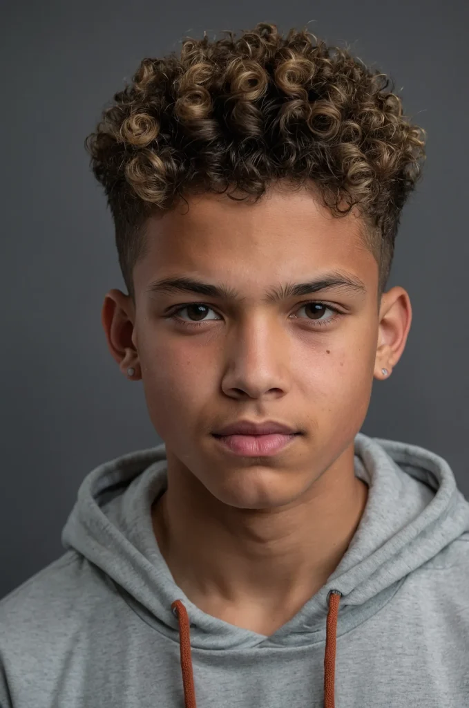 18 Curly Top FadeBoy with defined curls on to 2