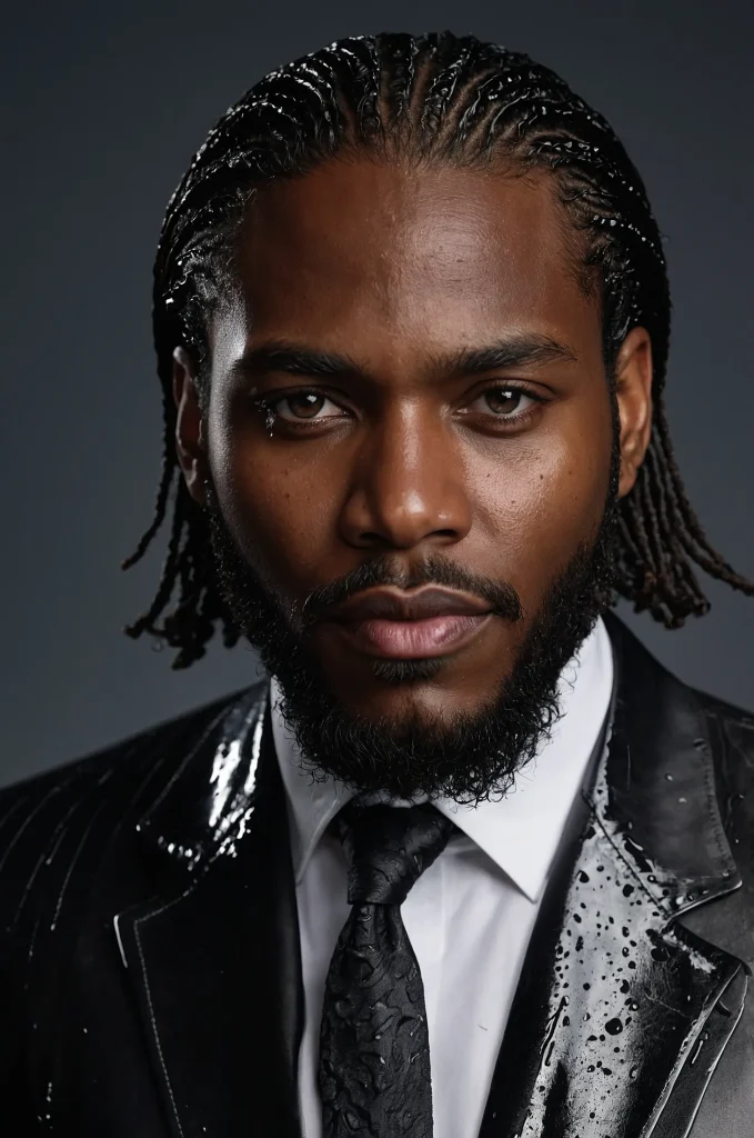 18 Wet Look BobCloseup of a Black man with de 1