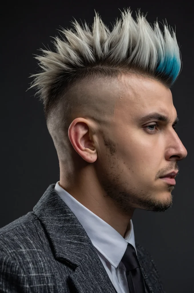 19 Fade with Mohawk White American man with a 3