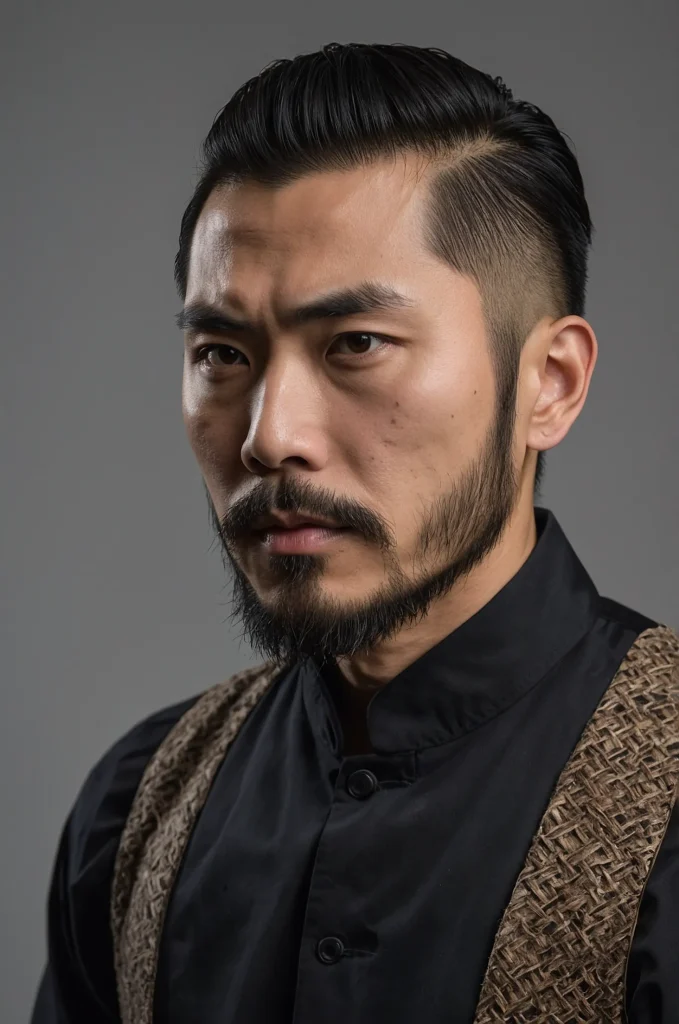 19 Hime Cut with BeardJapaneseAmerican man co 1