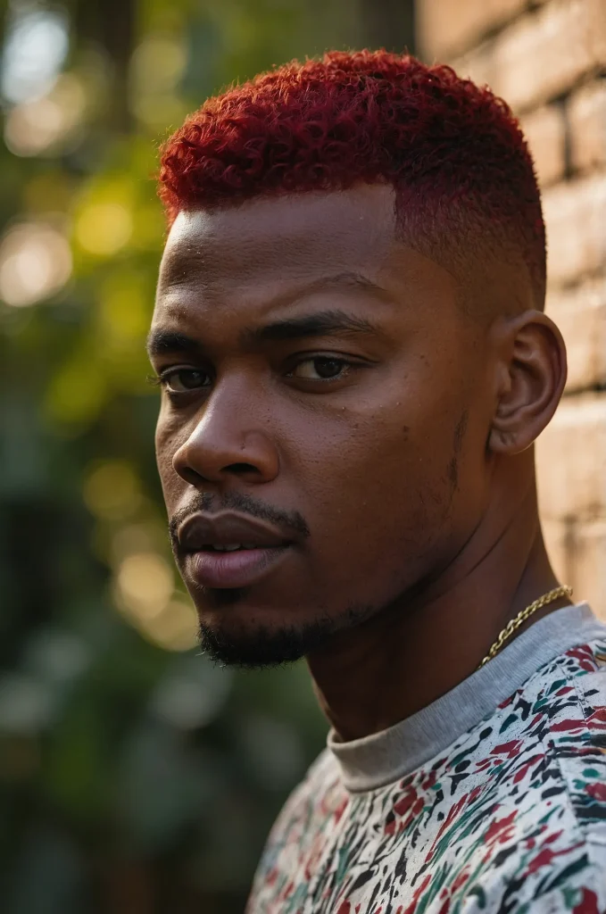 20 Crew Cut with Colored TipsA Black man with 1