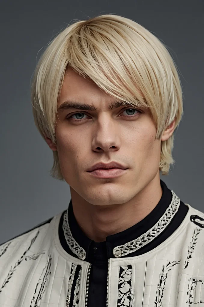 20 Graphic Line Bob Cut for MenWhite American 0