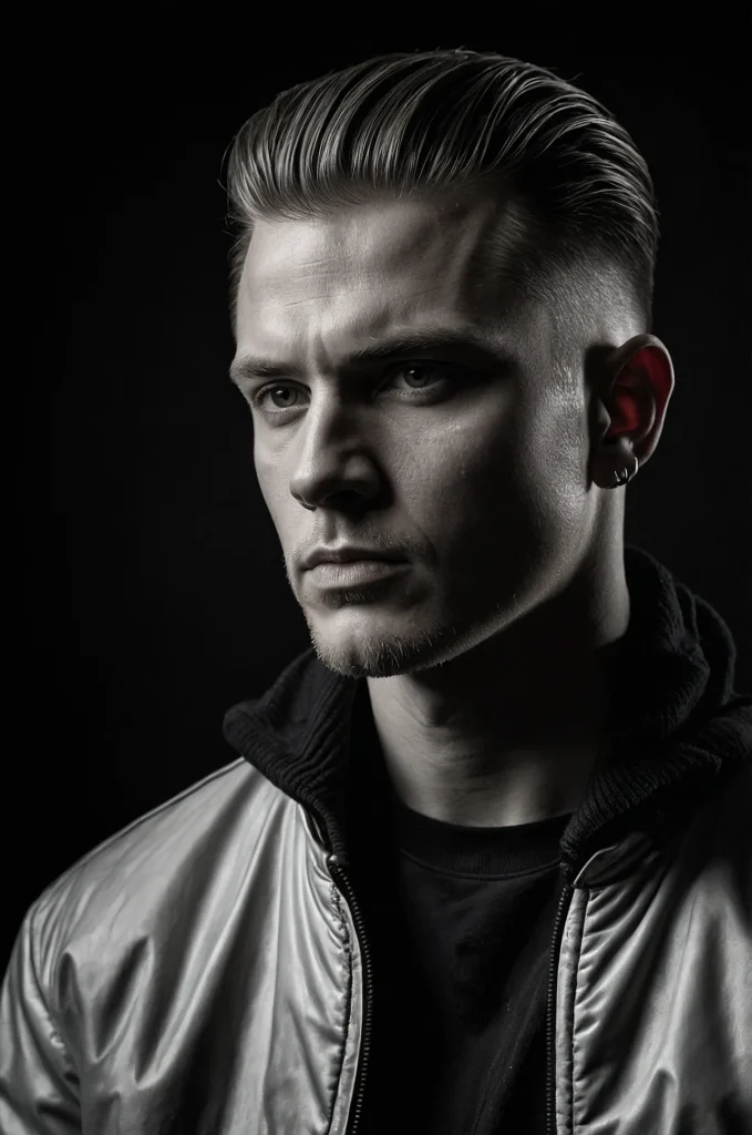 20 High Contrast UndercutRealistic portrait o 0